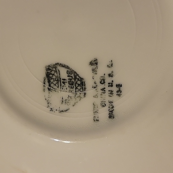 Vtg 40's Tea Coffee Cup Saucer Plate Edwin Knowles Peony Rose Pink Gold Trim - Picture 9 of 9